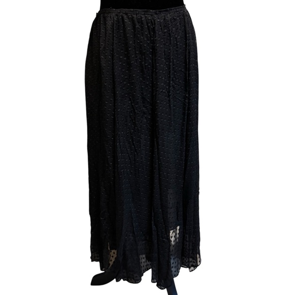 Lafayette 148 New York Black Swiss Dot Sheer Midi Skirt - Size 8 - Picture 3 of 8
